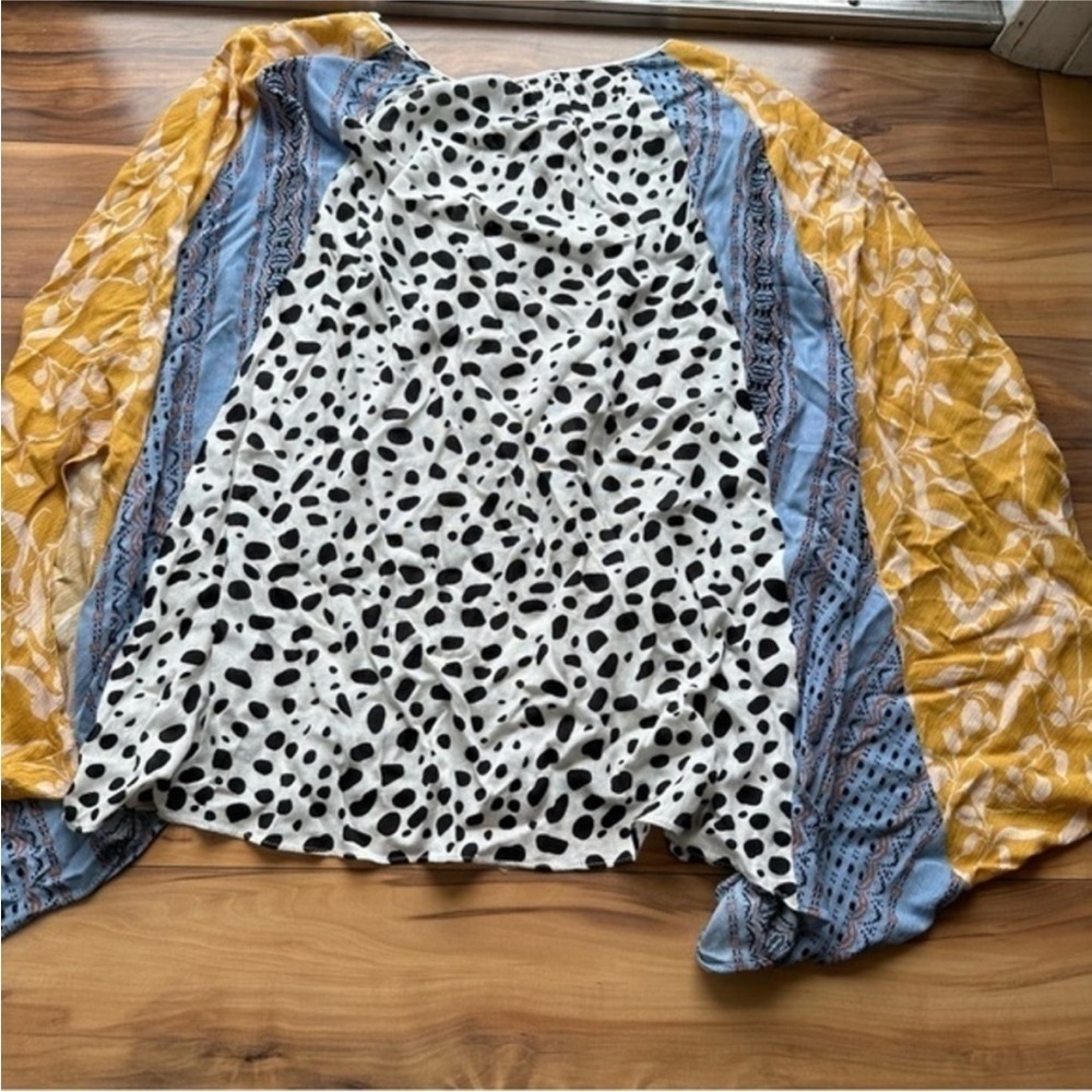 Boho Stylish Polka Dot and Patterned Women's Top XL